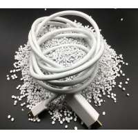 flexible soft white recycled tpe compound granule for USB data cable wire plug material